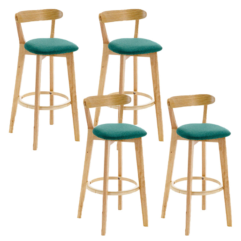 Industrial Backrest Armless Counter Stool Rubber Wood Bar Stool with Cushion for Cafe Mint Green 4 Piece Set Clearhalo 'Bar Furniture' 'Bar Stools' 'bar_stools' 'furn' 'furn_bar_stools' 'Furniture' 'Kitchen & Dining Furniture' 6832804