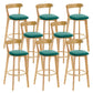Industrial Backrest Armless Counter Stool Rubber Wood Bar Stool with Cushion for Cafe Mint Green 8 Piece Set Clearhalo 'Bar Furniture' 'Bar Stools' 'bar_stools' 'furn' 'furn_bar_stools' 'Furniture' 'Kitchen & Dining Furniture' 6832806