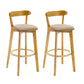 Industrial Backrest Armless Counter Stool Rubber Wood Bar Stool with Cushion for Cafe Khaki 2 Piece Set Clearhalo 'Bar Furniture' 'Bar Stools' 'bar_stools' 'furn' 'furn_bar_stools' 'Furniture' 'Kitchen & Dining Furniture' 6832808