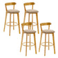 Industrial Backrest Armless Counter Stool Rubber Wood Bar Stool with Cushion for Cafe Khaki 4 Piece Set Clearhalo 'Bar Furniture' 'Bar Stools' 'bar_stools' 'furn' 'furn_bar_stools' 'Furniture' 'Kitchen & Dining Furniture' 6832809
