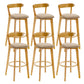 Industrial Backrest Armless Counter Stool Rubber Wood Bar Stool with Cushion for Cafe Khaki 6 Piece Set Clearhalo 'Bar Furniture' 'Bar Stools' 'bar_stools' 'furn' 'furn_bar_stools' 'Furniture' 'Kitchen & Dining Furniture' 6832810