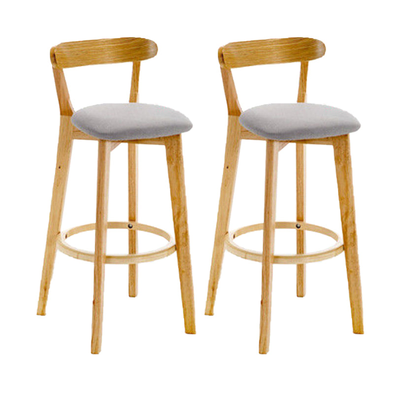 Industrial Backrest Armless Counter Stool Rubber Wood Bar Stool with Cushion for Cafe Light Gray 2 Piece Set Clearhalo 'Bar Furniture' 'Bar Stools' 'bar_stools' 'furn' 'furn_bar_stools' 'Furniture' 'Kitchen & Dining Furniture' 6832818