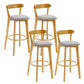 Industrial Backrest Armless Counter Stool Rubber Wood Bar Stool with Cushion for Cafe Light Gray 4 Piece Set Clearhalo 'Bar Furniture' 'Bar Stools' 'bar_stools' 'furn' 'furn_bar_stools' 'Furniture' 'Kitchen & Dining Furniture' 6832819