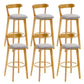 Industrial Backrest Armless Counter Stool Rubber Wood Bar Stool with Cushion for Cafe Light Gray 6 Piece Set Clearhalo 'Bar Furniture' 'Bar Stools' 'bar_stools' 'furn' 'furn_bar_stools' 'Furniture' 'Kitchen & Dining Furniture' 6832820