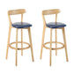 Industrial Backrest Armless Counter Stool Rubber Wood Bar Stool with Cushion for Cafe Dark Blue 2 Piece Set Clearhalo 'Bar Furniture' 'Bar Stools' 'bar_stools' 'furn' 'furn_bar_stools' 'Furniture' 'Kitchen & Dining Furniture' 6832823
