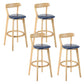 Industrial Backrest Armless Counter Stool Rubber Wood Bar Stool with Cushion for Cafe Dark Blue 4 Piece Set Clearhalo 'Bar Furniture' 'Bar Stools' 'bar_stools' 'furn' 'furn_bar_stools' 'Furniture' 'Kitchen & Dining Furniture' 6832824