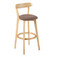 Industrial Backrest Armless Counter Stool Rubber Wood Bar Stool with Cushion for Cafe Coffee 1 Piece Clearhalo 'Bar Furniture' 'Bar Stools' 'bar_stools' 'furn' 'furn_bar_stools' 'Furniture' 'Kitchen & Dining Furniture' 6832827