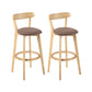 Industrial Backrest Armless Counter Stool Rubber Wood Bar Stool with Cushion for Cafe Coffee 2 Piece Set Clearhalo 'Bar Furniture' 'Bar Stools' 'bar_stools' 'furn' 'furn_bar_stools' 'Furniture' 'Kitchen & Dining Furniture' 6832828