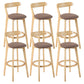 Industrial Backrest Armless Counter Stool Rubber Wood Bar Stool with Cushion for Cafe Coffee 6 Piece Set Clearhalo 'Bar Furniture' 'Bar Stools' 'bar_stools' 'furn' 'furn_bar_stools' 'Furniture' 'Kitchen & Dining Furniture' 6832830
