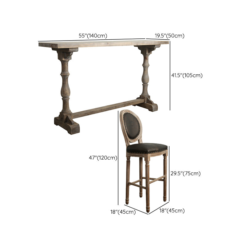 1/3/4 Pieces Bar Stool and Table Set Rectangular Pub Table Set for Home Clearhalo 'Bar Furniture' 'furn' 'furn_home_bar_bar_sets' 'Furniture' 'Home Bars & Bar Sets' 'home_bar_bar_sets' 'Kitchen & Dining Furniture' 6833036