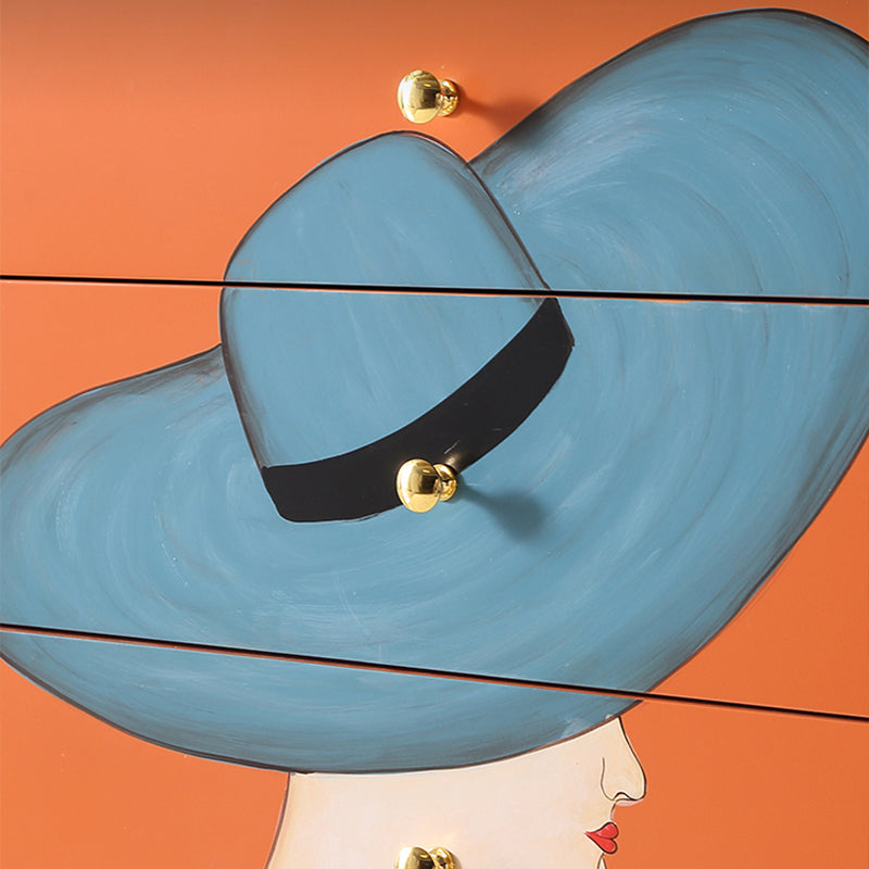 Classic Glam Vertical Lingerie Chest Wood Storage Chest with Drawers for Bedroom