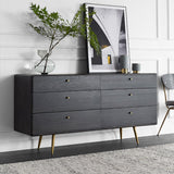 Casse di stoccaggio orizzontale a doppio cassettiere in quercia contemporanea per camera da letto