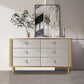 Classic Glam Double Dresser Stone Storage Chest with Metal Feet for Bedroom Clearhalo 'Bedroom Furniture' 'Dressers & Chests' 'dressers_chests' 'furn' 'furn_dressers_chests' 'Furniture' 6833088