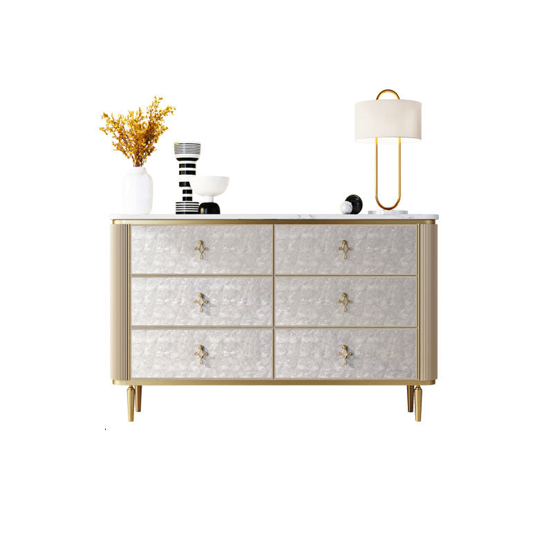 Classic Glam Double Dresser Stone Storage Chest with Metal Feet for Bedroom https: res.litfad.com site img item 2022 11 28 6833089 1200x1200.jpg Clearhalo 'Bedroom Furniture' 'Dressers & Chests' 'dressers_chests' 'furn' 'furn_dressers_chests' 'Furniture' 6833089