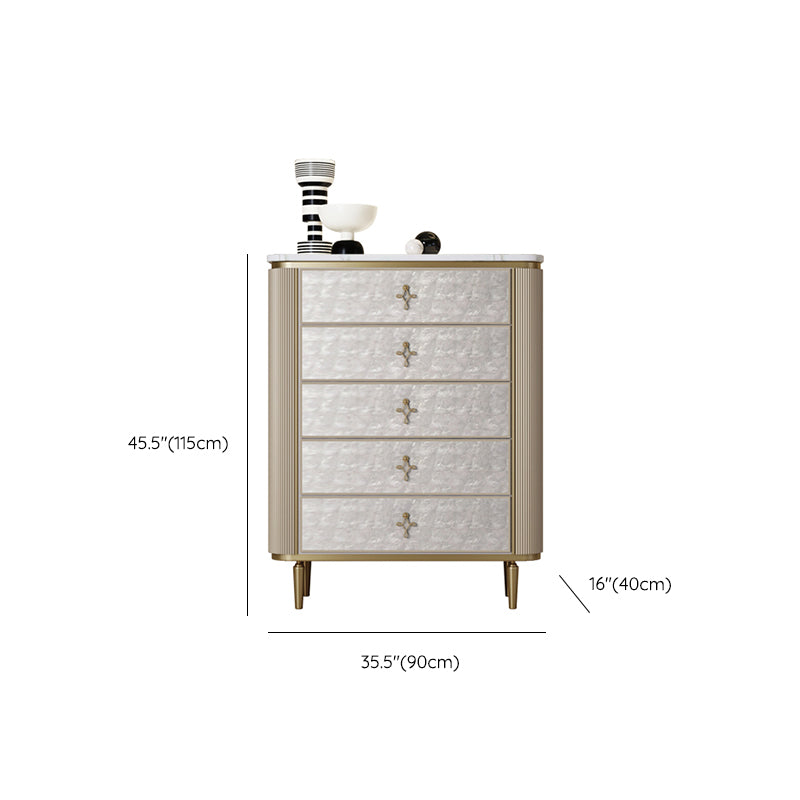 Classic Glam Double Dresser Stone Storage Chest with Metal Feet for Bedroom Clearhalo 'Bedroom Furniture' 'Dressers & Chests' 'dressers_chests' 'furn' 'furn_dressers_chests' 'Furniture' 6833102