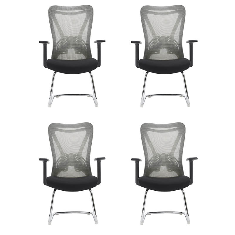 Fixed Arms Office Chair No Wheels Modern Upholstered No Distressing Desk Chair