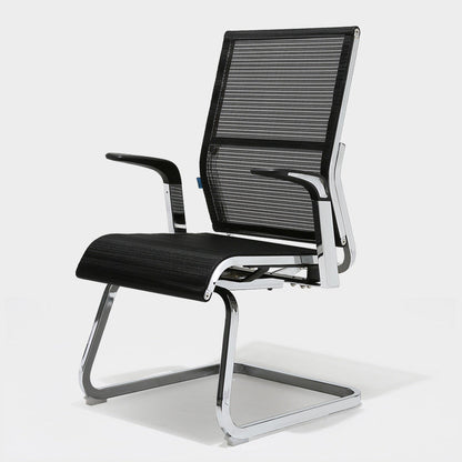 Moderne zwarte zwenkstoel Verstelbare stoelhoogte Vaste wapenstoel