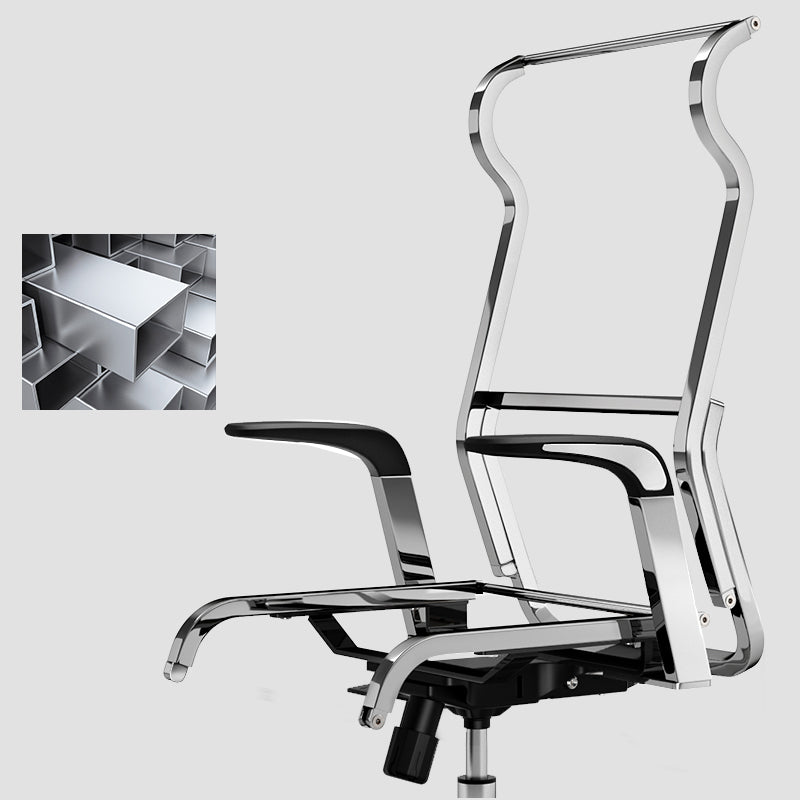 Moderne zwarte zwenkstoel Verstelbare stoelhoogte Vaste wapenstoel