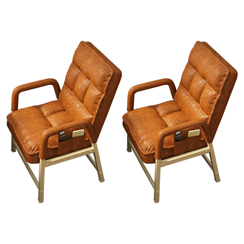 Eigentijdse metalen arm stoel verstelbare rughoogte bureau stoel