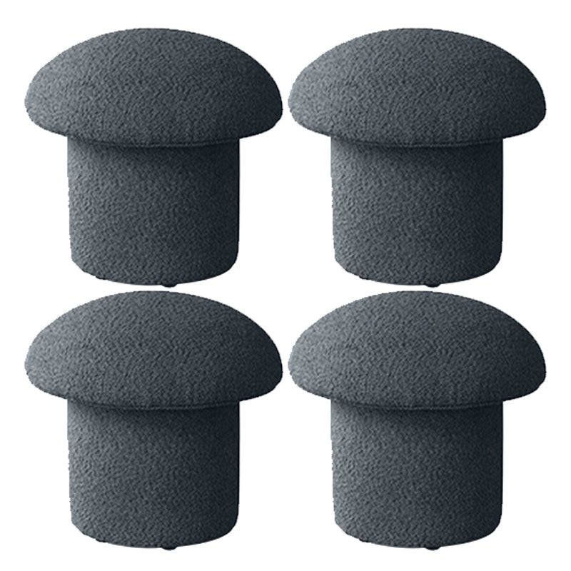 Modern Pure Color Pouf Trea Resistant Mushroom Pouf for Living Room Grey 4 Piece Set Clearhalo 'furn' 'furn_ottomans_poufs' 'Furniture' 'Living Room Furniture' 'Ottomans & Poufs' 'ottomans_poufs' 6833404