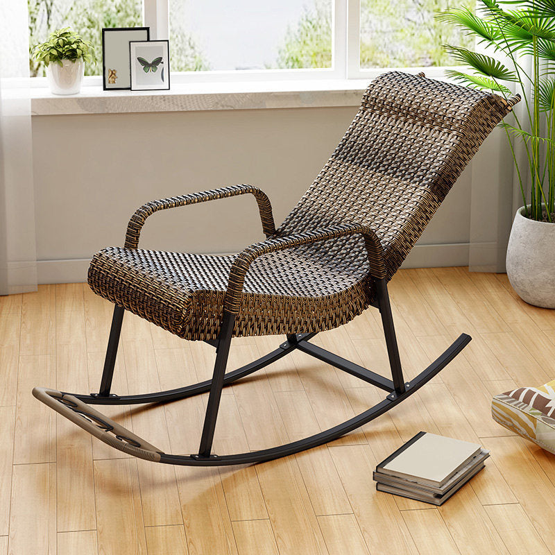 Modern Indoor Rattan Rocking Chair Single Relaxing Rocking Chair