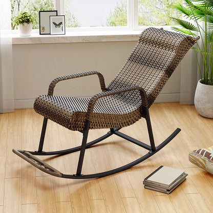 Modern Indoor Rattan Rocking Chair Single Relaxing Rocking Chair
