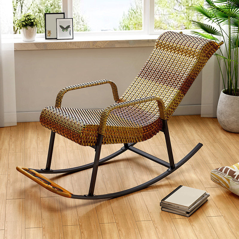 Modern Indoor Rattan Rocking Chair Single Relaxing Rocking Chair