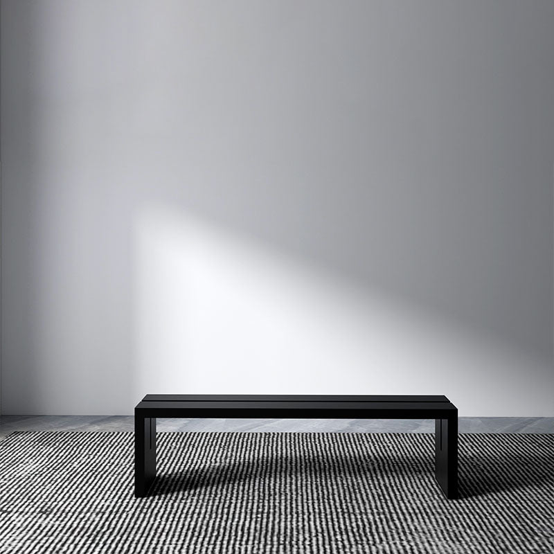 Contemporary Wooden Bench Bedroom Seating Bench in Black with Legs 55"L x 14"W x 18"H Clearhalo 'Benches' 'Chairs & Seating' 'furn' 'furn_benches' 'Furniture' 'Living Room Furniture' 6833611