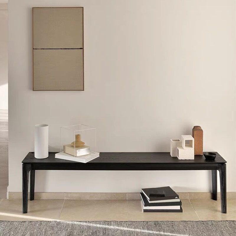 Contemporary Rectangle Solid Wood Bench Home Seating Bench with Legs Black Clearhalo 'Benches' 'Chairs & Seating' 'furn' 'furn_benches' 'Furniture' 'Living Room Furniture' 6833625