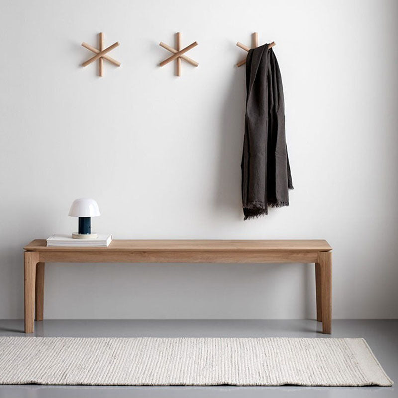 Contemporary Rectangle Solid Wood Bench Home Seating Bench with Legs Natural Clearhalo 'Benches' 'Chairs & Seating' 'furn' 'furn_benches' 'Furniture' 'Living Room Furniture' 6833626