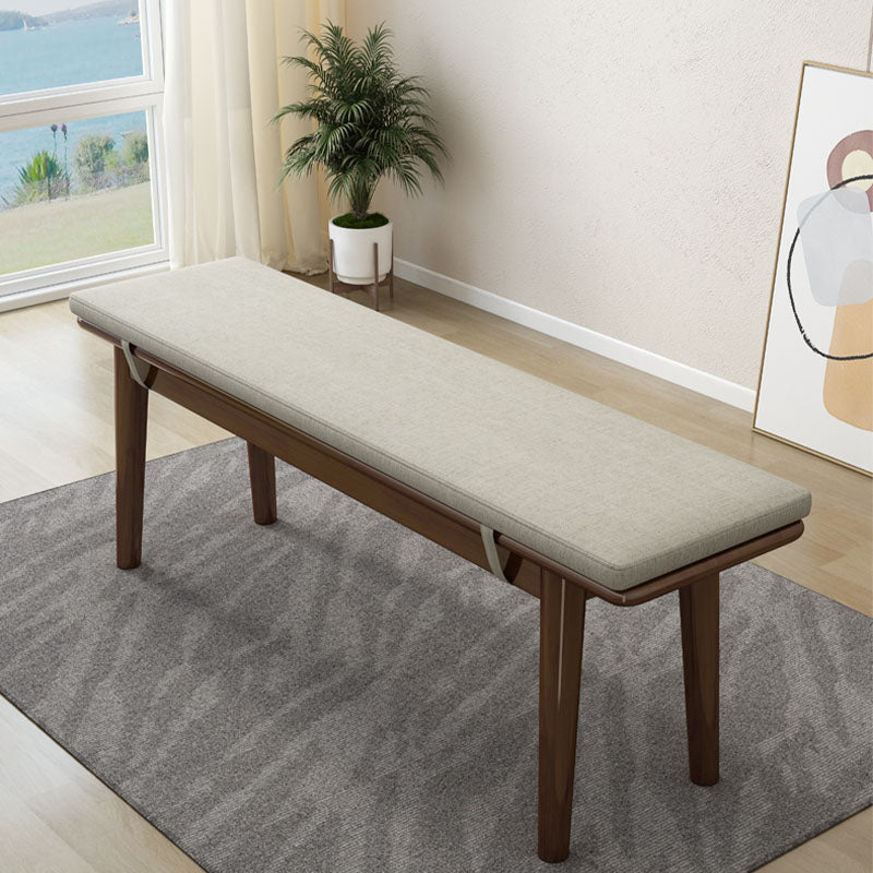 17.55-inch Height Solid Wood Bench Bedroom Rectangle Seating Bench 47"L x 12"W x 18"H Walnut White Clearhalo 'Benches' 'Chairs & Seating' 'furn' 'furn_benches' 'Furniture' 'Living Room Furniture' 6833640