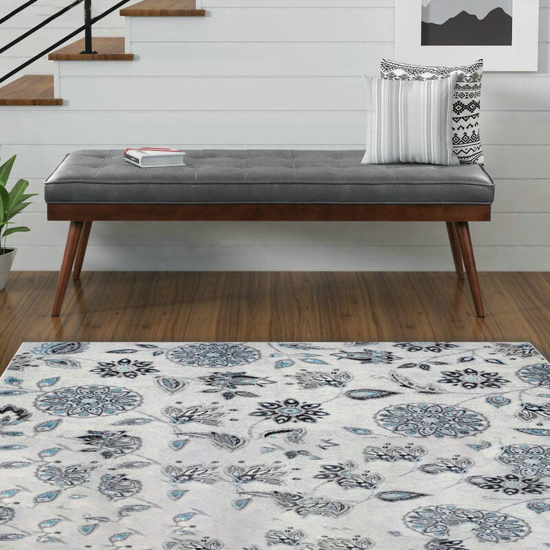 Contemporary Rectangle Upholstered Bench Bedroom Seating Bench with 4 Legs Grey Clearhalo 'Benches' 'Chairs & Seating' 'furn' 'furn_benches' 'Furniture' 'Living Room Furniture' 6833660