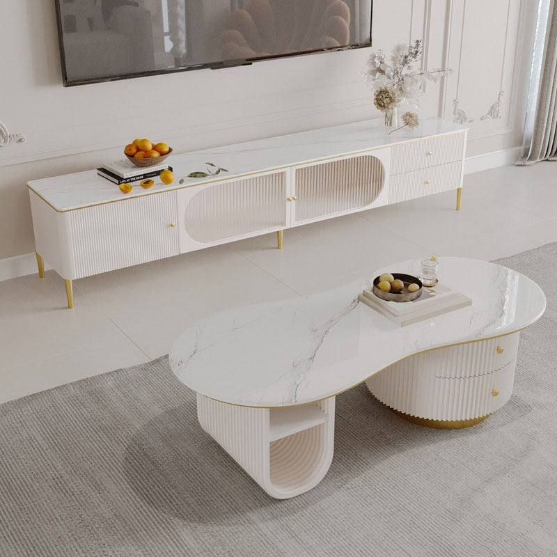Soporte para TV Stone Media Console, soporte para TV con almacenamiento cerrado y cajones