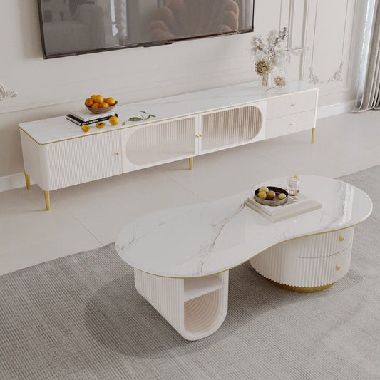 STONE MEDIA MEDIA CONSOLE TV stand di archiviazione TV chiusa con cassetti