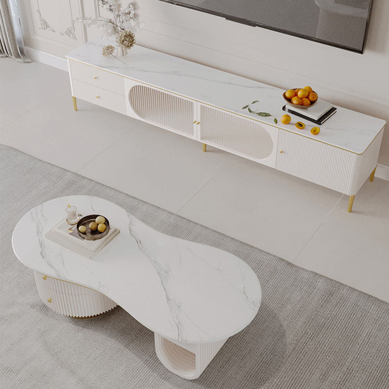 Soporte para TV Stone Media Console, soporte para TV con almacenamiento cerrado y cajones