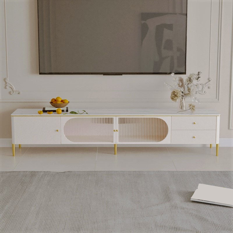Soporte para TV Stone Media Console, soporte para TV con almacenamiento cerrado y cajones