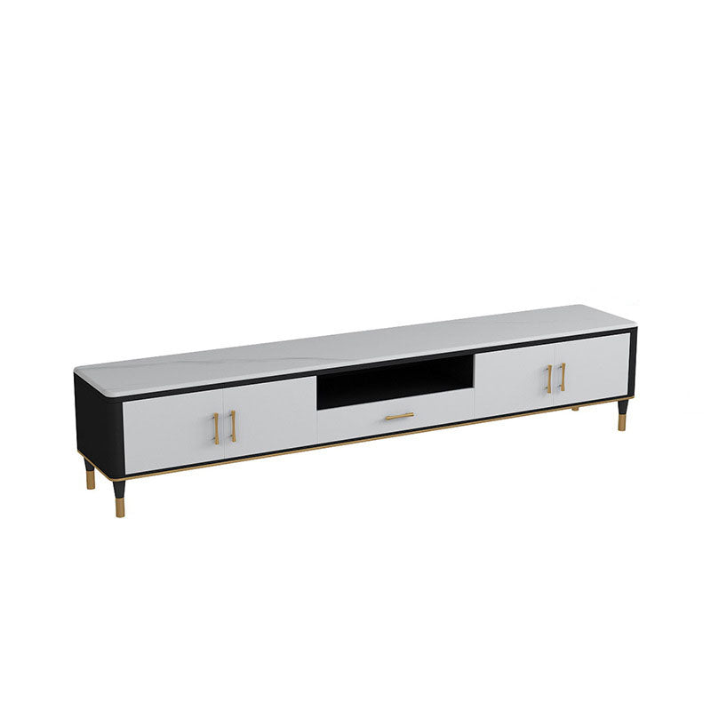 Contemporary TV Media Stand Stone TV Media Console with Drawer 79"L x 16"W x 18"H Clearhalo 'furn' 'furn_tv_stands_entertainment_centers' 'Furniture' 'Living Room Furniture' 'TV Stands & Entertainment Centers' 'TV Stands & Media Storage Furniture' 'tv_stands_entertainment_centers' 6837447