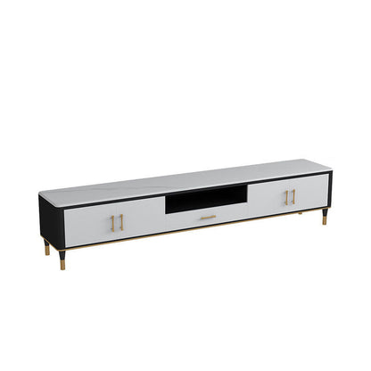 Contemporary TV Media Stand Stone TV Media Console with Drawer 79"L x 16"W x 18"H Clearhalo 'furn' 'furn_tv_stands_entertainment_centers' 'Furniture' 'Living Room Furniture' 'TV Stands & Entertainment Centers' 'TV Stands & Media Storage Furniture' 'tv_stands_entertainment_centers' 6837447
