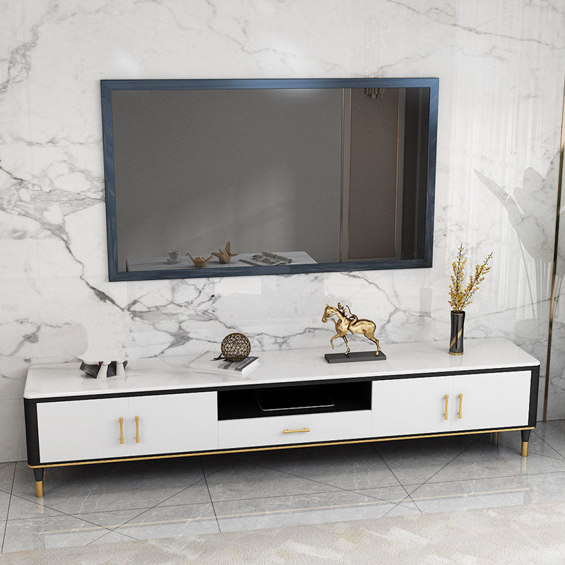 Contemporary TV Media Stand Stone TV Media Console with Drawer 87"L x 16"W x 18"H Clearhalo 'furn' 'furn_tv_stands_entertainment_centers' 'Furniture' 'Living Room Furniture' 'TV Stands & Entertainment Centers' 'TV Stands & Media Storage Furniture' 'tv_stands_entertainment_centers' 6837448