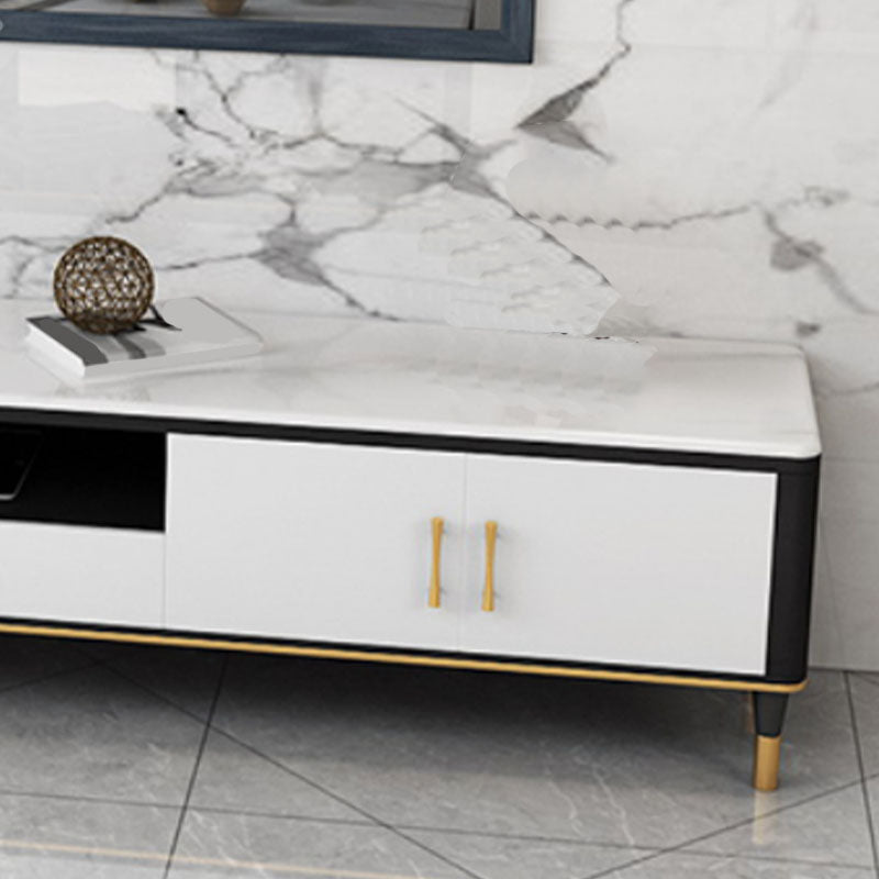Contemporary TV Media Stand Stone TV Media Console with Drawer Clearhalo 'furn' 'furn_tv_stands_entertainment_centers' 'Furniture' 'Living Room Furniture' 'TV Stands & Entertainment Centers' 'TV Stands & Media Storage Furniture' 'tv_stands_entertainment_centers' 6837453