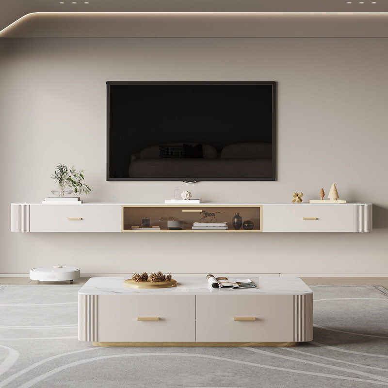 Glam TV Media Stand Console multimediale a parete con 2 cassetti