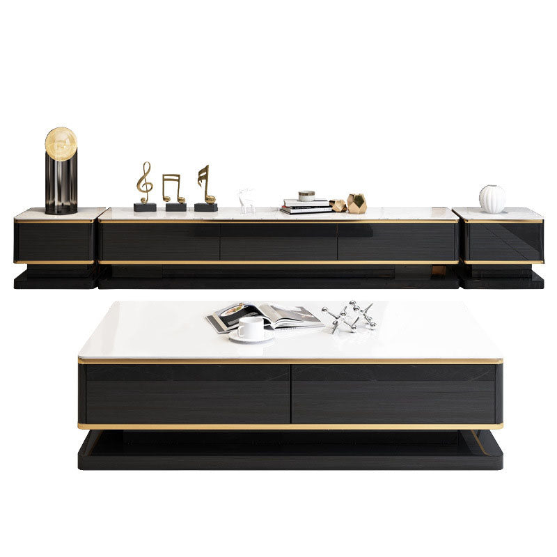 Enclosed Storage TV Media Stand Glam Media Console with Drawers Clearhalo 'furn' 'furn_tv_stands_entertainment_centers' 'Furniture' 'Living Room Furniture' 'TV Stands & Entertainment Centers' 'TV Stands & Media Storage Furniture' 'tv_stands_entertainment_centers' 6837528