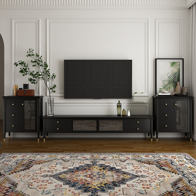 Enclosed Storage TV Media Stand Wooden Media Console with Drawers Clearhalo 'furn' 'furn_tv_stands_entertainment_centers' 'Furniture' 'Living Room Furniture' 'TV Stands & Entertainment Centers' 'TV Stands & Media Storage Furniture' 'tv_stands_entertainment_centers' 6837539