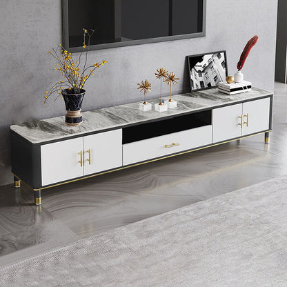 Support multimédia TV contemporain, console multimédia en pierre pour salon