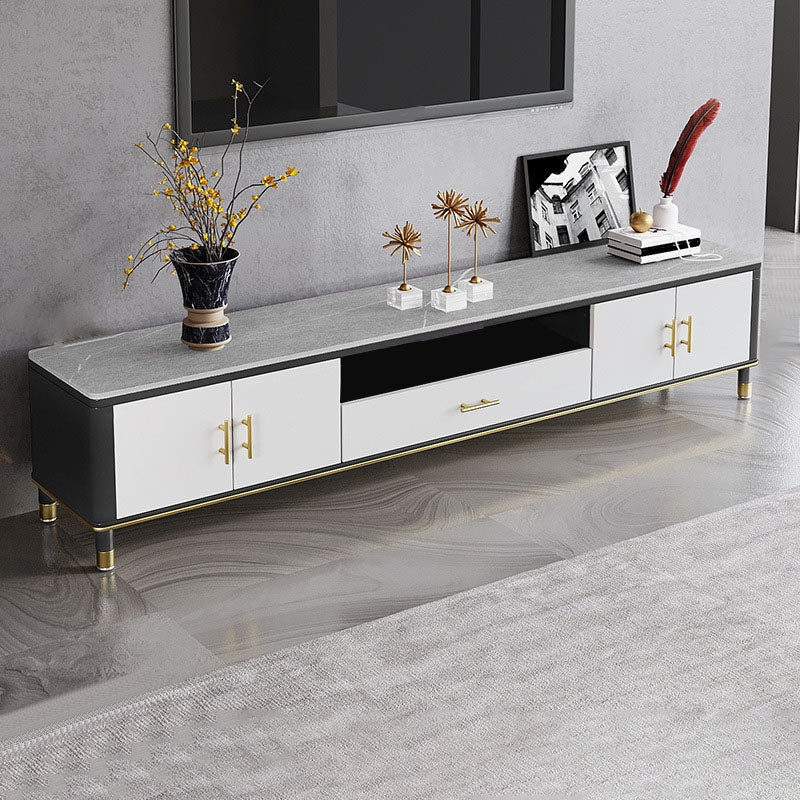 Support multimédia TV contemporain, console multimédia en pierre pour salon