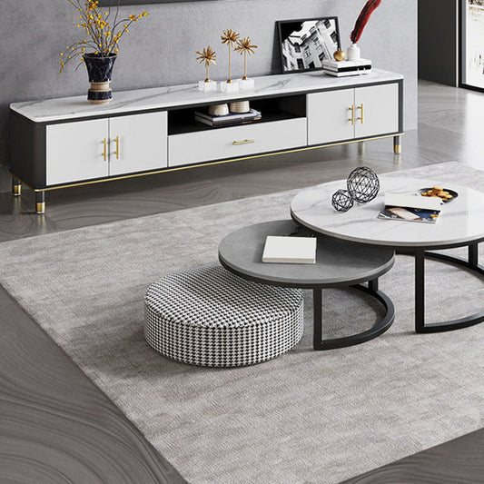 Console mediatica di pietra per i media televisivi contemporanei per soggiorno