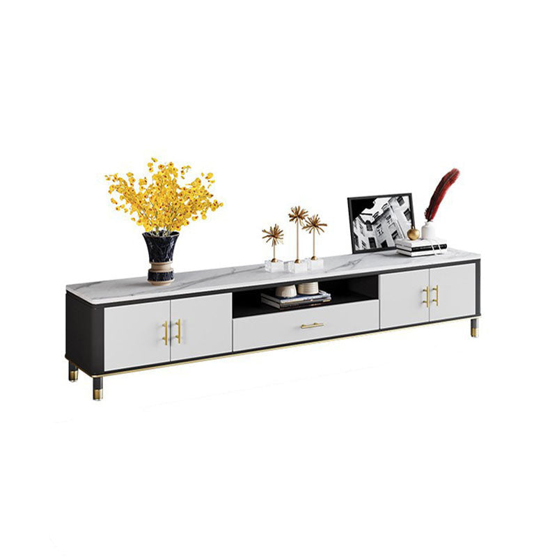 Support multimédia TV contemporain, console multimédia en pierre pour salon