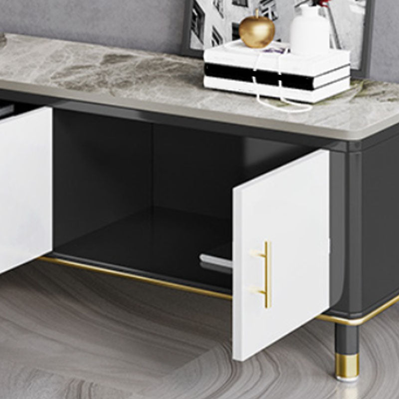 Support multimédia TV contemporain, console multimédia en pierre pour salon