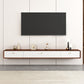 Wooden TV Media Stand Contemporary Media Console with 2 Drawers 79"L x 9.5"W x 8"H Walnut White Clearhalo 'furn' 'furn_tv_stands_entertainment_centers' 'Furniture' 'Living Room Furniture' 'TV Stands & Entertainment Centers' 'TV Stands & Media Storage Furniture' 'tv_stands_entertainment_centers' 6837590