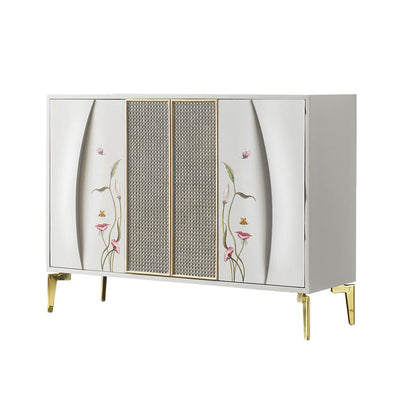 Classic Glam Horizontal Combo Dresser Wood Storage Chest Dresser for Bedroom 47"L x 14"W x 35"H White Clearhalo 'Bedroom Furniture' 'Dressers & Chests' 'dressers_chests' 'furn' 'furn_dressers_chests' 'Furniture' 6837710